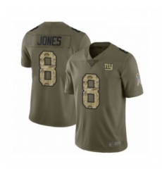 Youth New York Giants 8 Daniel Jones Limited Olive Camo 2017 Salute to Service Football Jersey