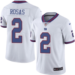 Youth Nike Giants 2 Aldrick Rosas White Stitched NFL Limited Rush Jersey