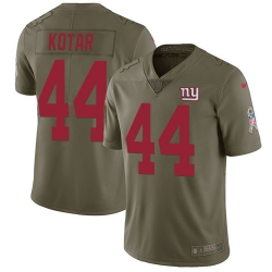 Youth Nike Giants #44 Doug Kotar Olive Stitched NFL Limited 2017 Salute to Service Jersey