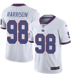 Youth Nike Giants #98 Damon Harrison White Stitched NFL Limited Rush Jersey
