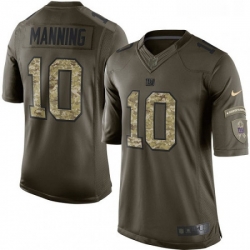 Youth Nike New York Giants 10 Eli Manning Elite Green Salute to Service NFL Jersey