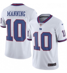 Youth Nike New York Giants 10 Eli Manning Limited White Rush Vapor Untouchable NFL Jersey