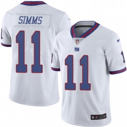 Youth Nike New York Giants 11 Phil Simms Limited White Rush Vapor Untouchable NFL Jersey