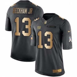 Youth Nike New York Giants 13 Odell Beckham Jr Limited BlackGold Salute to Service NFL Jersey