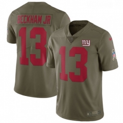 Youth Nike New York Giants 13 Odell Beckham Jr Limited Olive 2017 Salute to Service NFL Jersey