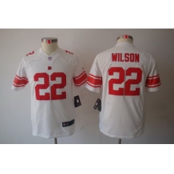 Youth Nike New York Giants 22 Wilson White Limited Jerseys