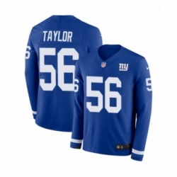Youth Nike New York Giants 56 Lawrence Taylor Limited Royal Blue Therma Long Sleeve NFL Jersey