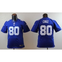 Youth Nike New York Giants #80 Victor Cruz Blue Elite NFL Jerseys
