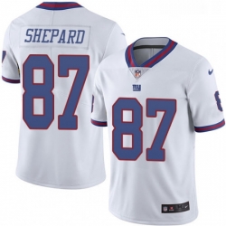 Youth Nike New York Giants 87 Sterling Shepard Limited White Rush Vapor Untouchable NFL Jersey