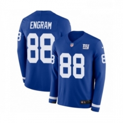 Youth Nike New York Giants 88 Evan Engram Limited Royal Blue Therma Long Sleeve NFL Jersey
