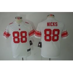 Youth Nike New York Giants 88# Hakeem Nicks White Limited Jerseys