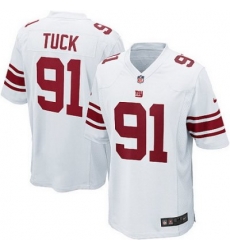 Youth Nike New York Giants 91# Justin Tuck Game White Jersey