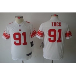 Youth Nike New York Giants 91# Justin Tuck White Limited Jerseys