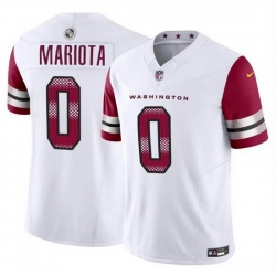 Men Washington Commanders 0 Marcus Mariota White 2023 F U S E  Vapor Limited Stitched Football Jersey
