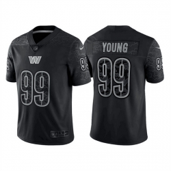 Men Washington Commanders 99 Chase Young Black Reflective Limited Stitched Football Jersey