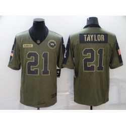 Men Washington Football Team 21 Sean Taylor Nike Olive 2021 Salute To Service Limited Player Jersey