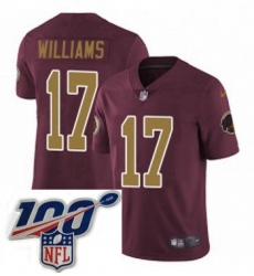 Mens Nike Washington Redskins 17 Doug Williams Burgundy RedGold Number Alternate 80TH Anniversary Vapor Untouchable Limited Stitched 100th anniversary Neck