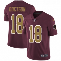Mens Nike Washington Redskins 18 Josh Doctson Burgundy RedGold Number Alternate 80TH Anniversary Vapor Untouchable Limited Player NFL Jersey