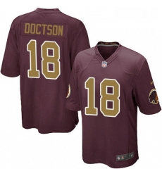 Mens Nike Washington Redskins 18 Josh Doctson Game Burgundy RedGold Number Alternate 80TH Anniversary NFL Jersey