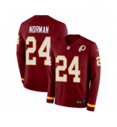 Mens Nike Washington Redskins 24 Josh Norman Limited Burgundy Therma Long Sleeve NFL Jersey