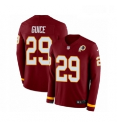Mens Nike Washington Redskins 29 Derrius Guice Limited Burgundy Therma Long Sleeve NFL Jersey