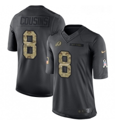 Mens Nike Washington Redskins 8 Kirk Cousins Limited Black 2016 Salute to Service NFL Jersey