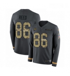 Mens Nike Washington Redskins 86 Jordan Reed Limited Black Salute to Service Therma Long Sleeve NFL Jersey