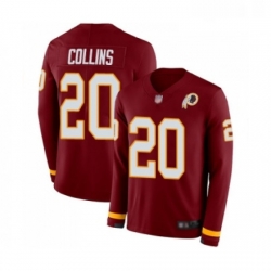 Mens Washington Redskins 20 Landon Collins Limited Burgundy Therma Long Sleeve Football Jersey