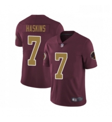 Mens Washington Redskins 7 Dwayne Haskins Burgundy Red Gold Number Alternate 80TH Anniversary Vapor Untouchable Limited Player Football Jersey