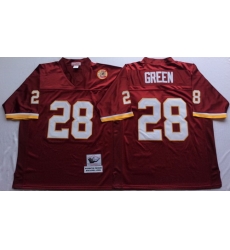 Mitchell And Ness Redskins #28 Darrell Green Red Throwback Stitched NFL Jersey