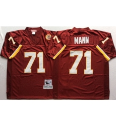 Mitchell And Ness Redskins #71 MANN Red Throwback Stitched NFL Jersey