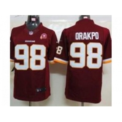 Nike NFL Washington Redskins #98 Brian Orakpo red Jersey W 80TH Pa-tch(Limited)
