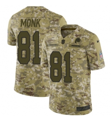 Nike Redskins #81 Art Monk Camo Men Stitched NFL Limited 2018 Salute To Service Jersey