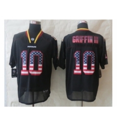 Nike Washington RedSkins 10 Robert Griffin III Black Elite USA Flag Fashion NFL Jersey