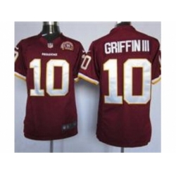 Nike Washington RedSkins 10 Robert Griffin III Red Game 80TH Patch NFL Jersey