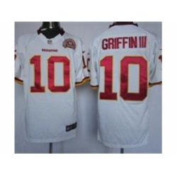 Nike Washington RedSkins 10 Robert Griffin III white Game 80TH Patch NFL Jersey