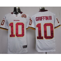 Nike Washington Redskins 10# Robert Griffin III White LIMITED Jersey W 80th P-atch