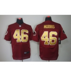 Nike Washington Redskins 46 Alfred Morris Red Elite Gold Number NFL Jersey