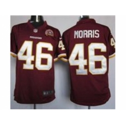Nike Washington Redskins 46 Alfred Morris Red Game 80TH Patch NFL Jersey