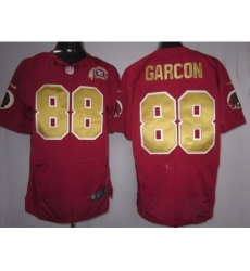 Nike Washington Redskins 88 Pierre Garcon Red Elite 80TH Patch Gold Nukber NFL Jersey