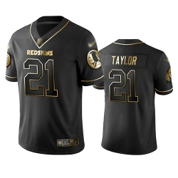 Redskins 21 Sean Taylor Black Men Stitched Football Limited Golden Edition Jersey