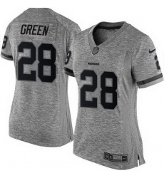 Nike Redskins #28 Darrell Green Gray Womens Stitched NFL Limited Gridiron Gray Jersey
