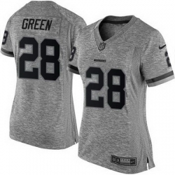 Nike Redskins #28 Darrell Green Gray Womens Stitched NFL Limited Gridiron Gray Jersey