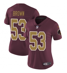 Nike Redskins #53 Zach Brown Burgundy Red Alternate Womens Stitched NFL Vapor Untouchable Limited Jersey