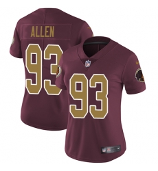 Nike Redskins #93 Jonathan Allen Burgundy Red Alternate Womens Stitched NFL Vapor Untouchable Limited Jersey