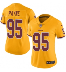 Nike Redskins #95 Da Ron Payne Gold Womens Stitched NFL Limited Rush Jersey