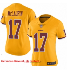Redskins 17 Terry McLaurin Gold Women Stitched Football Limited Rush Jersey