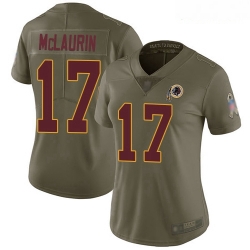 Redskins #17 Terry McLaurin Olive Women Stitched Football Limited 2017 Salute to Service Jersey