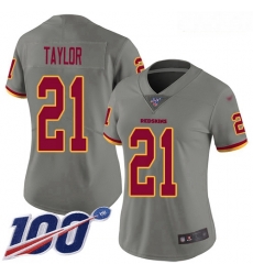 Redskins #21 Sean Taylor Gray Women Stitched Football Limited Inverted Legend 100th Season Jersey