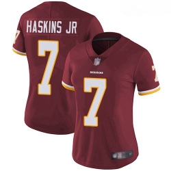 Redskins #7 Dwayne Haskins Jr Burgundy Red Team Color Women Stitched Football Vapor Untouchable Limited Jersey